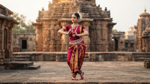 Odissi dancer performing a graceful mudra